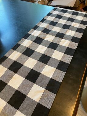 Black and White Buffalo Check Table Runner -